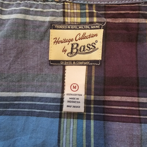 Heritage Collection by Bass Madras Plaid Sleeveless Ruffle Front Blouse Size Med - Picture 5 of 5